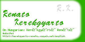 renato kerekgyarto business card